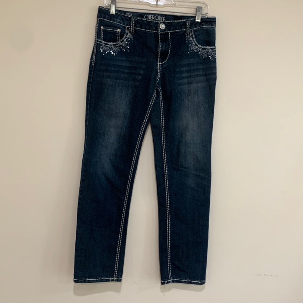 Girls Cherokee size 16 jeans with beads
